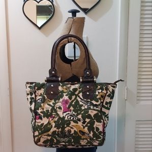 Anthropologie lucky penny fuzzy bird tote bag